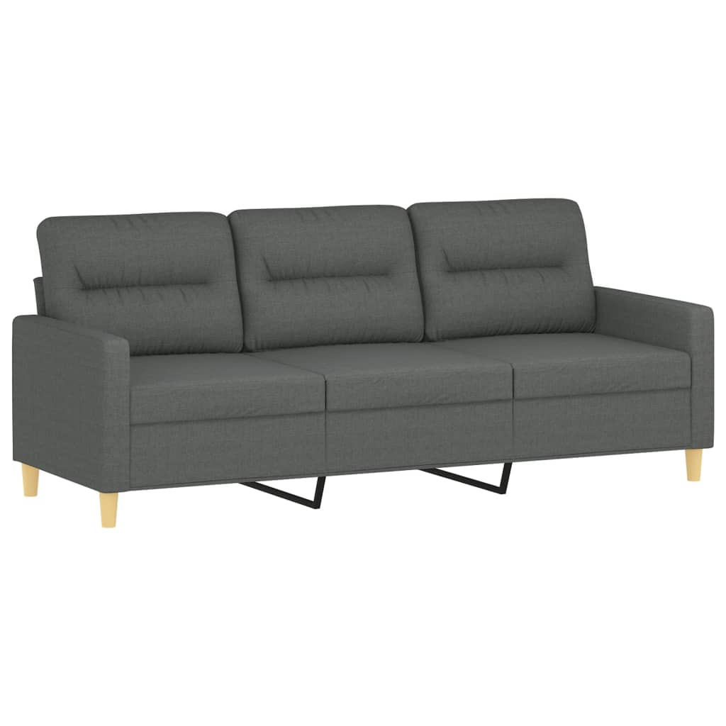 2-dijelni set sofa s jastucima tamnosivi od tkanine