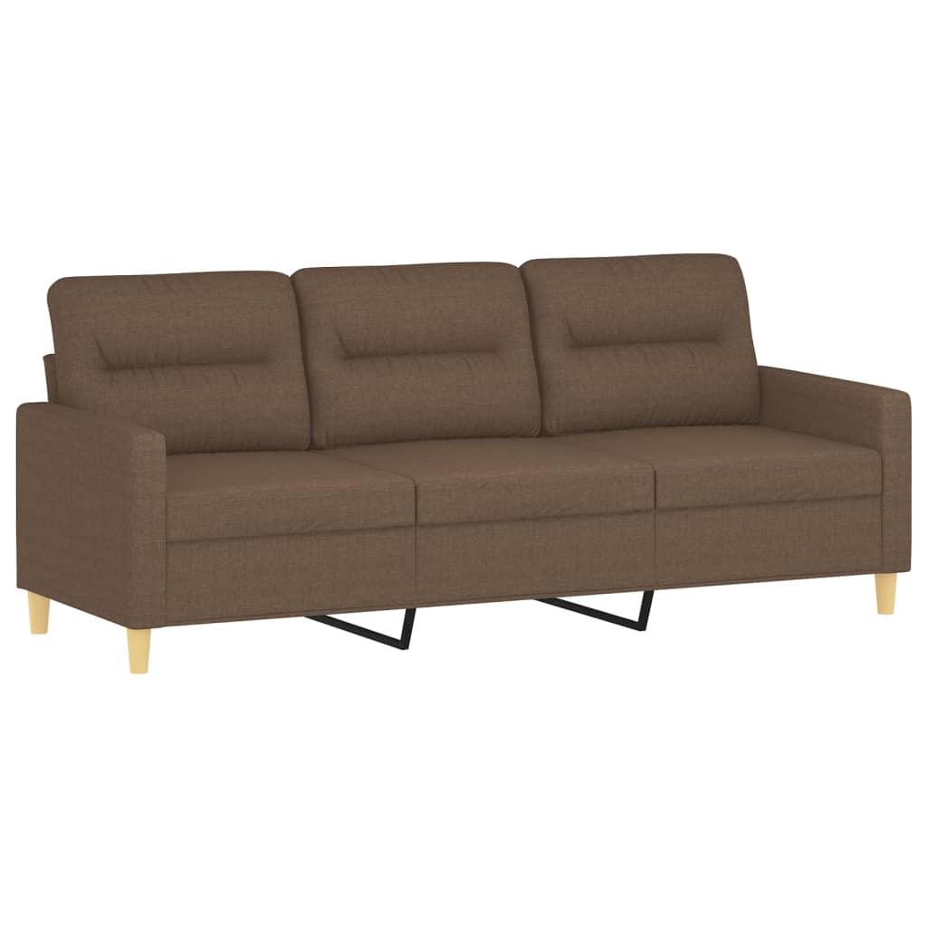 2-dijelni set sofa s jastucima smeđi od tkanine