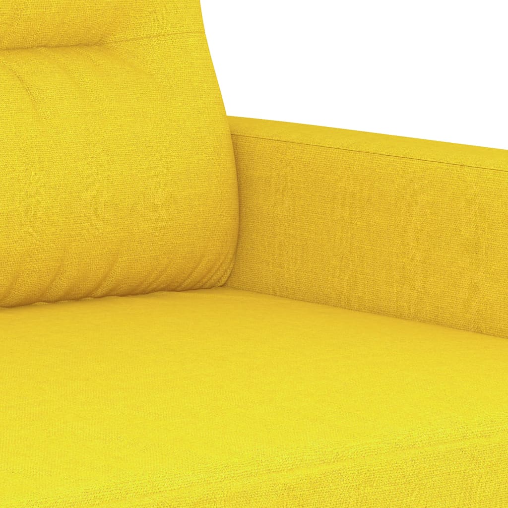 2-dijelni set sofa s jastucima svjetložuti od tkanine