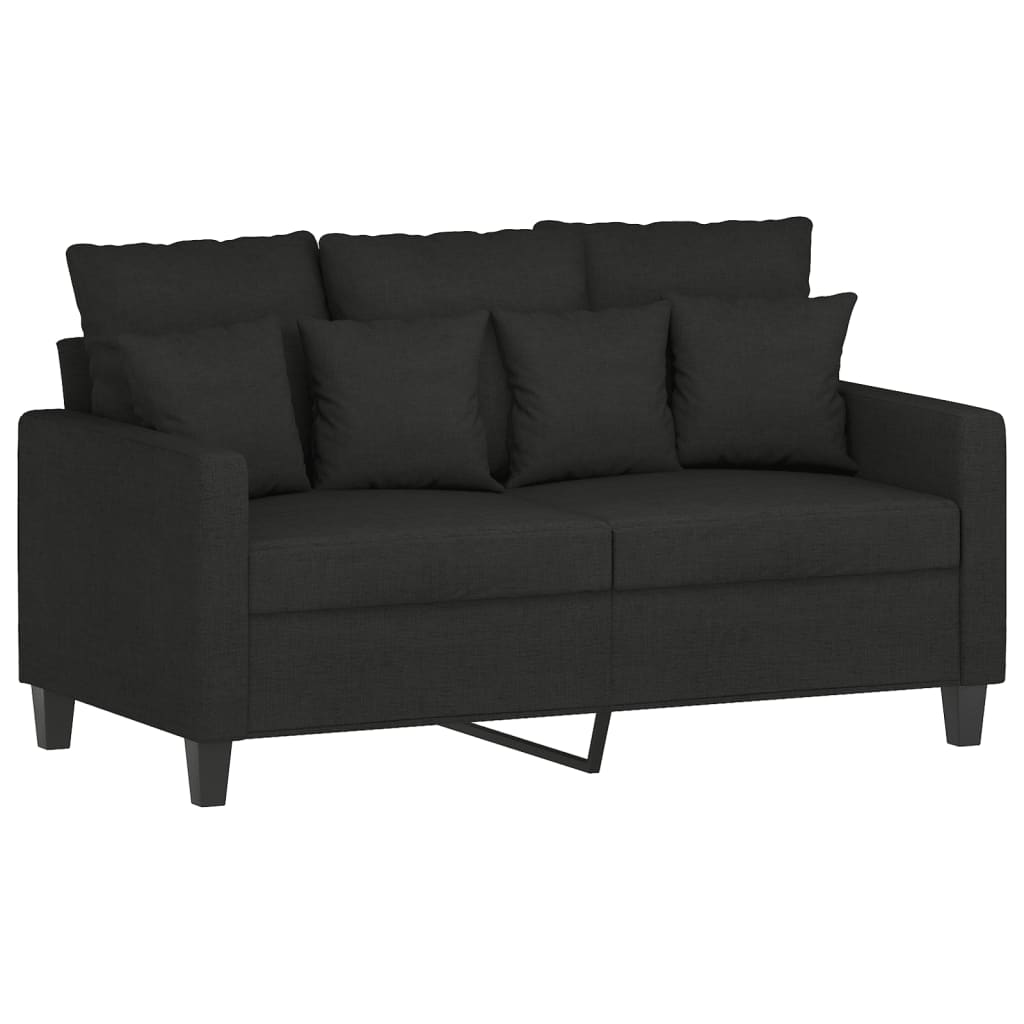 3-dijelni set sofa s jastucima crni od mikrovlakana