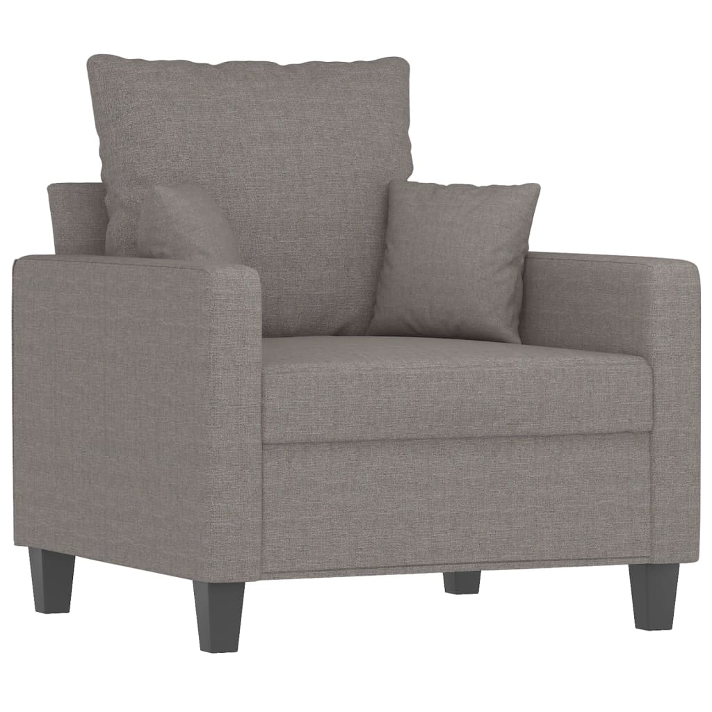 3-dijelni set sofa s jastucima smeđesivi od tkanine