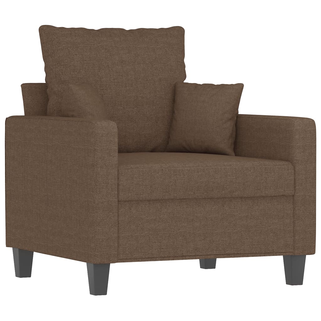 4-dijelni set sofa s jastucima smeđi od tkanine
