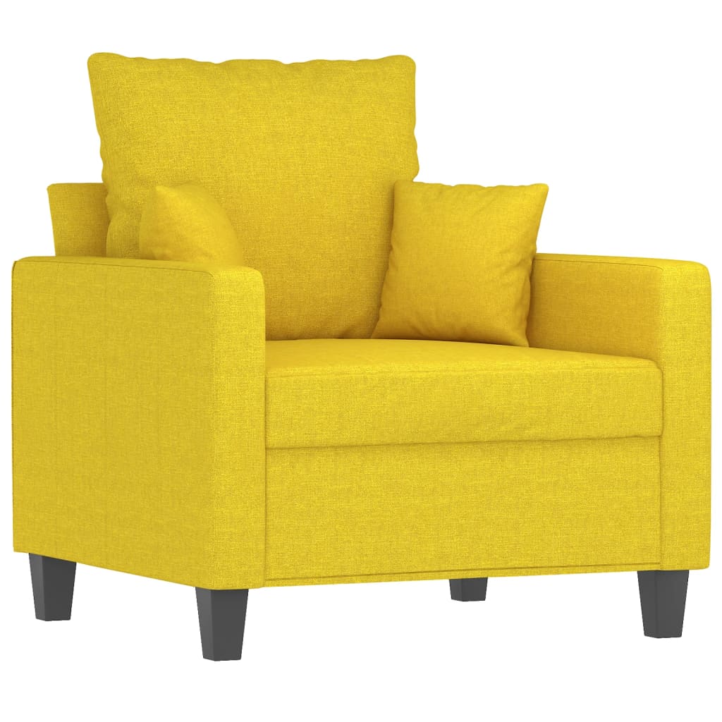 4-dijelni set sofa s jastucima svjetložuti od tkanine