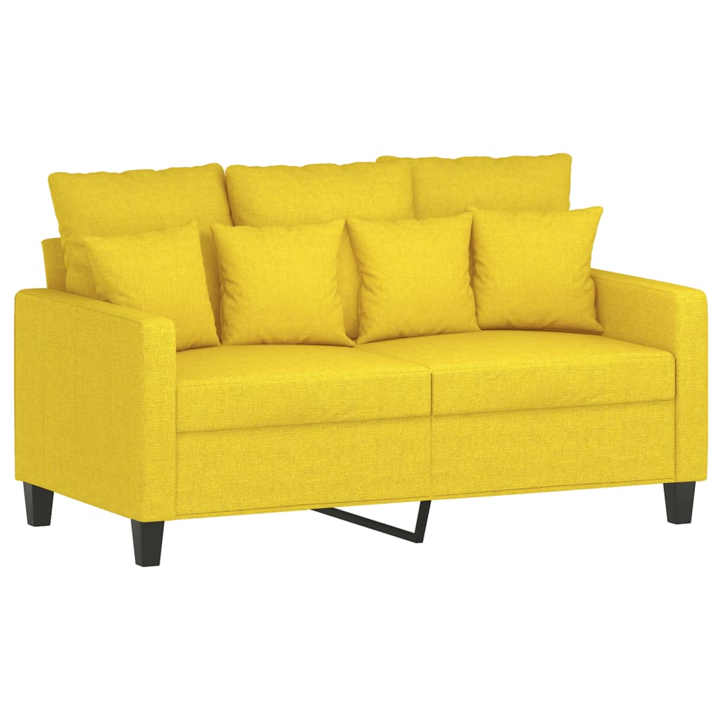 4-dijelni set sofa s jastucima svjetložuti od tkanine