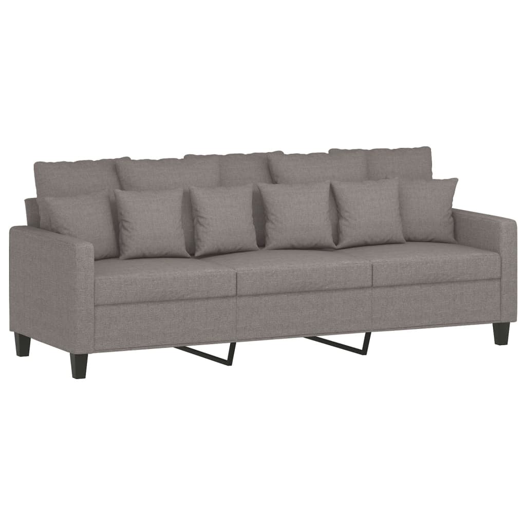 4-dijelni set sofa s jastucima smeđesivi od tkanine