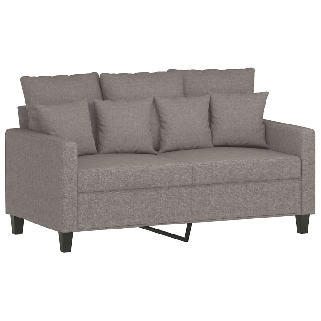 2-dijelni set sofa s jastucima smeđesivi od tkanine