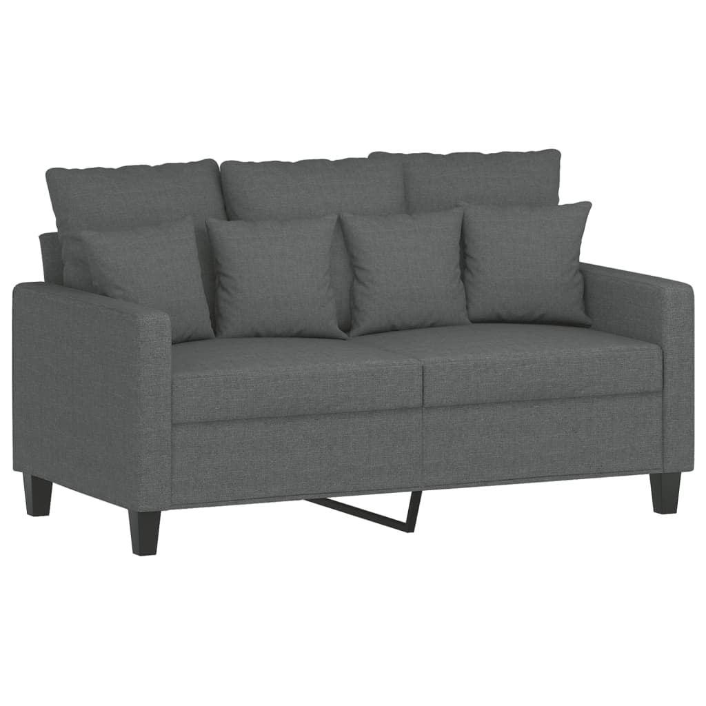 3-dijelni set sofa s jastucima tamnosivi od tkanine