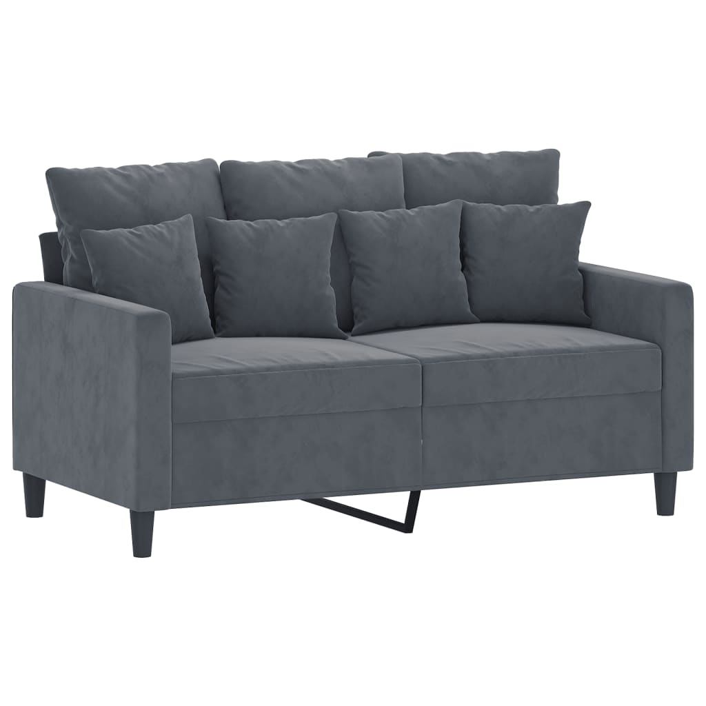 4-dijelni set sofa s jastucima tamnosivi baršunasti