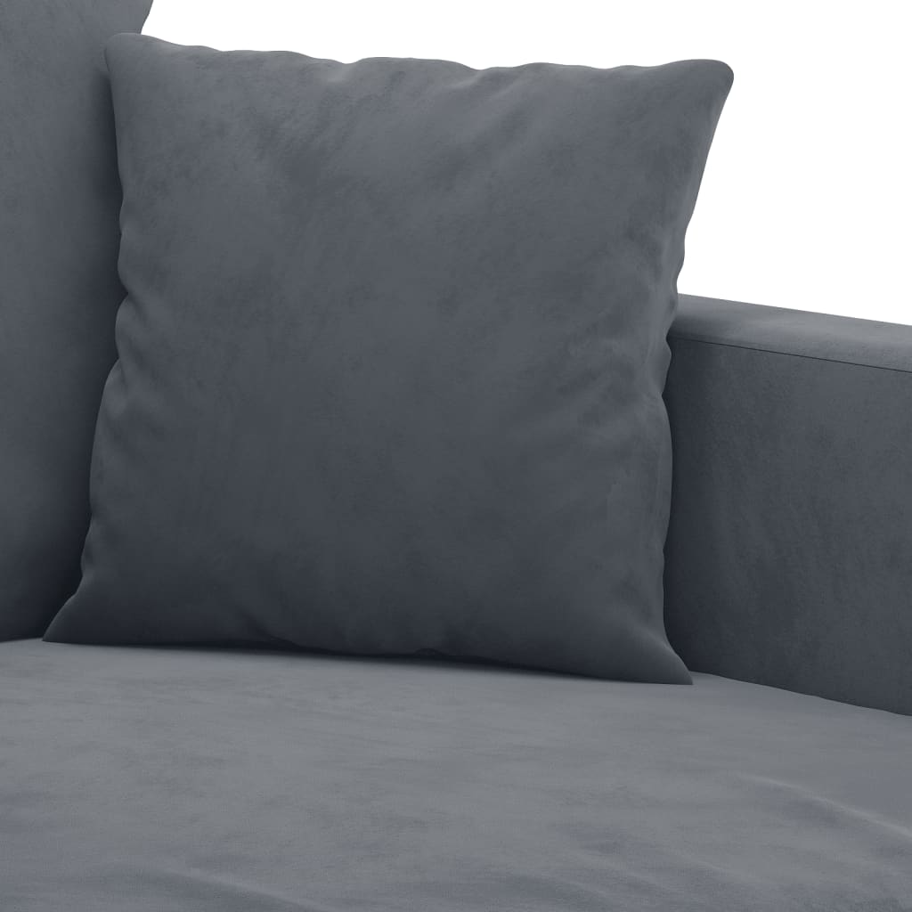4-dijelni set sofa s jastucima tamnosivi baršunasti