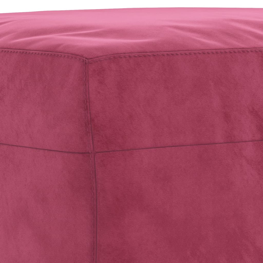 4-dijelni set sofa s jastucima crvena boja vina baršunasti