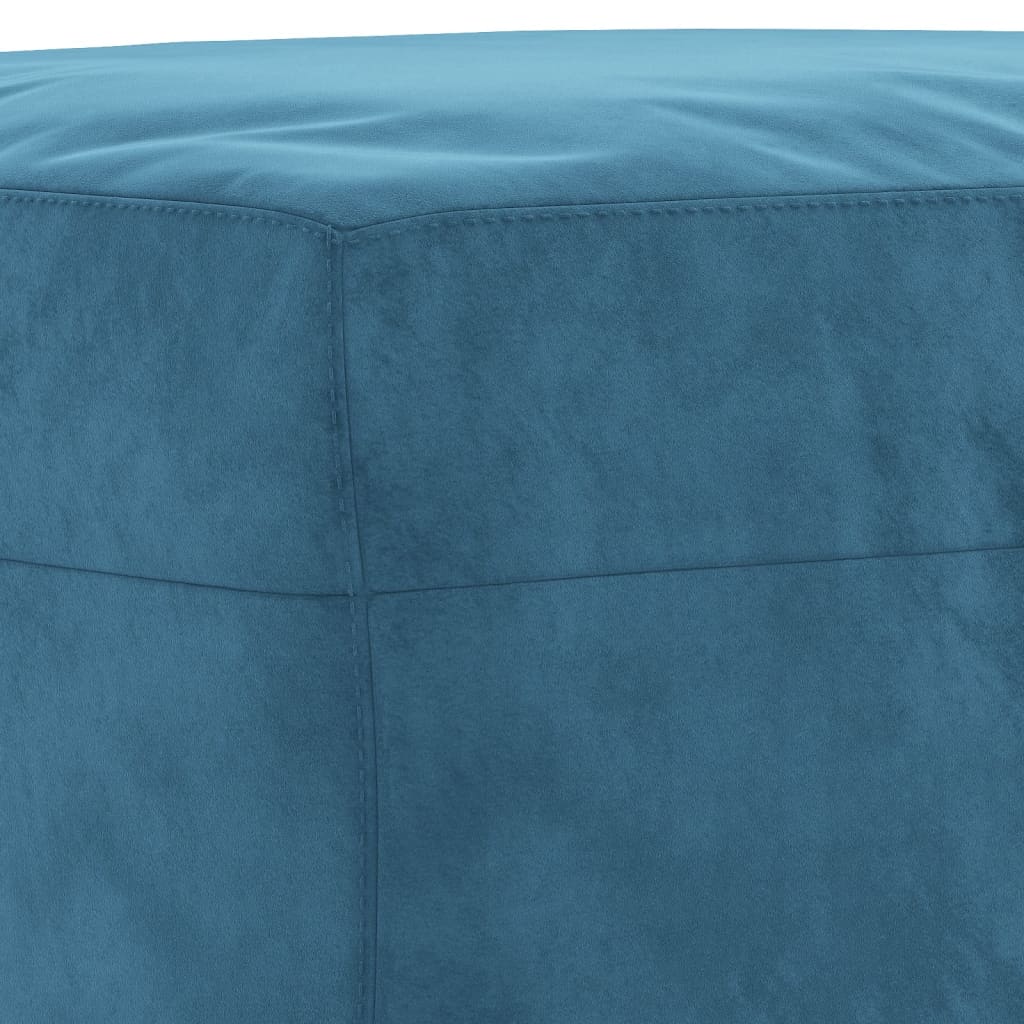 4-dijelni set sofa s jastucima plavi baršunasti