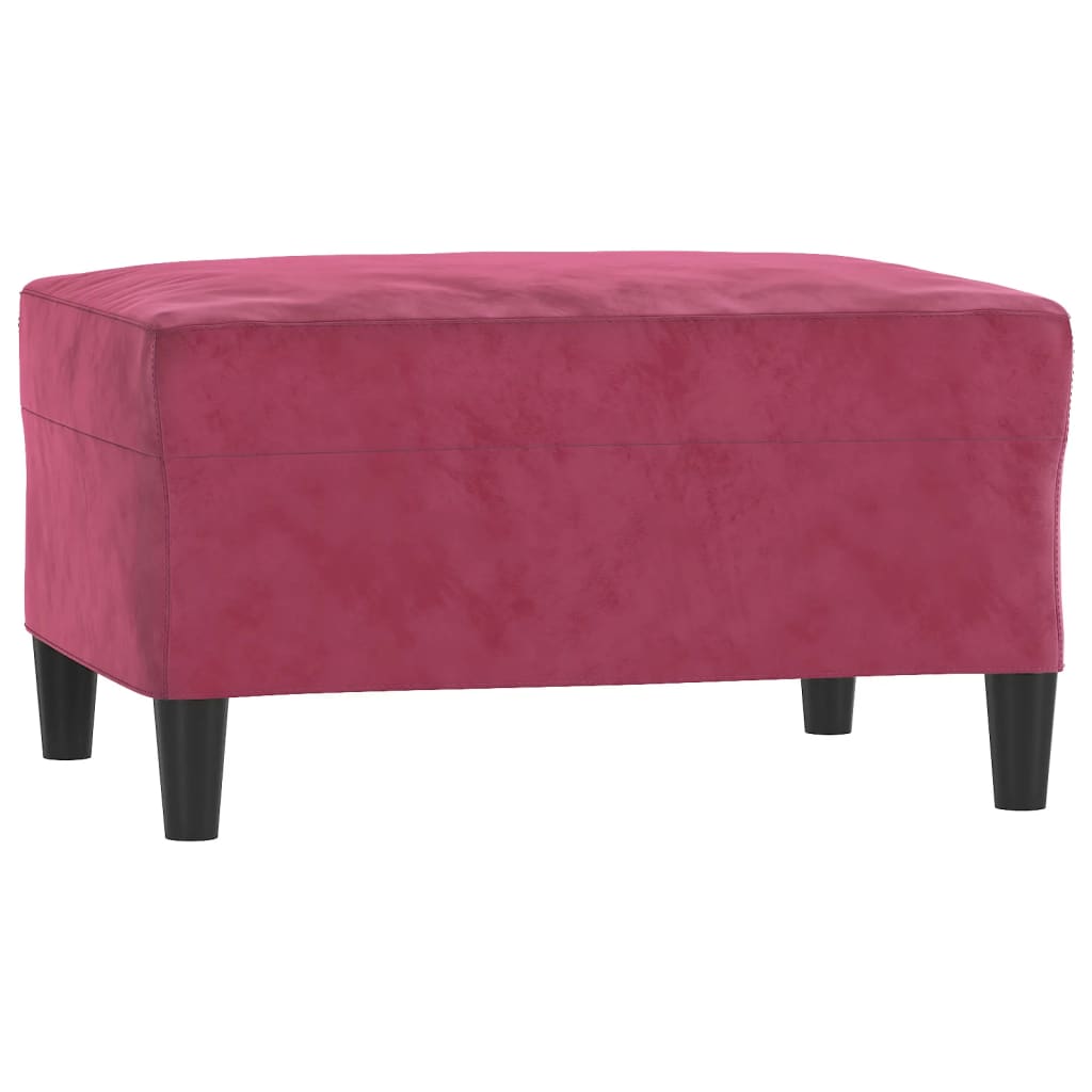 3-dijelni set sofa s jastucima crvena boja vina baršunasti