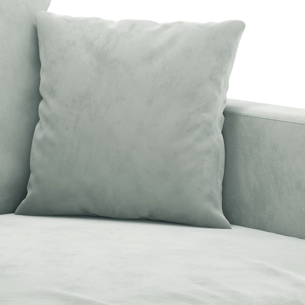 3-dijelni set sofa s jastucima svjetlosivi baršunasti