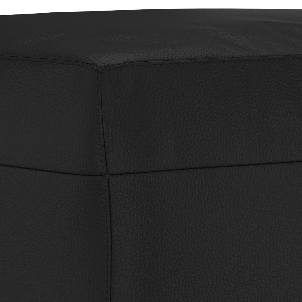 4-dijelni set sofa s jastucima crni od umjetne kože