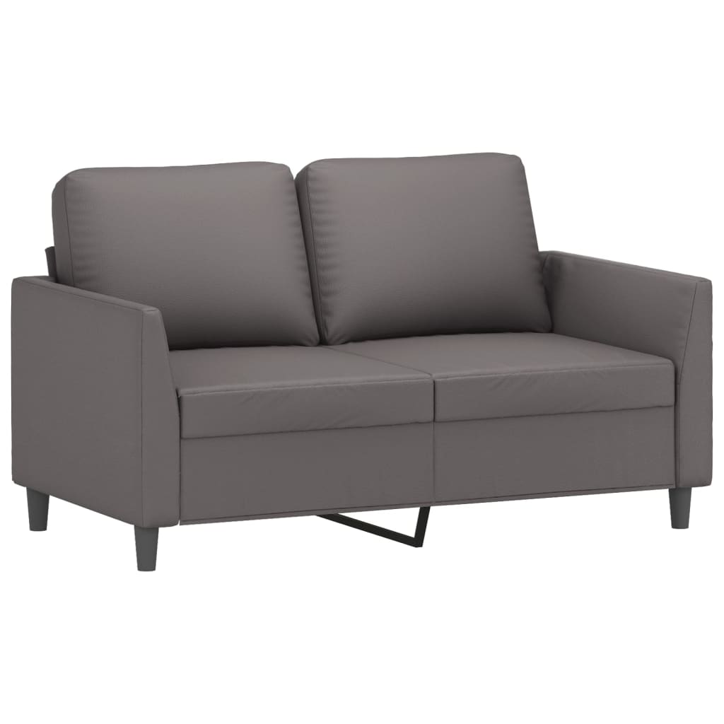 4-dijelni set sofa s jastucima sivi od umjetne kože