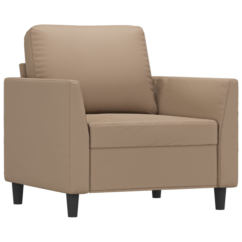 4-dijelni set sofa s jastucima boja cappuccina od umjetne kože