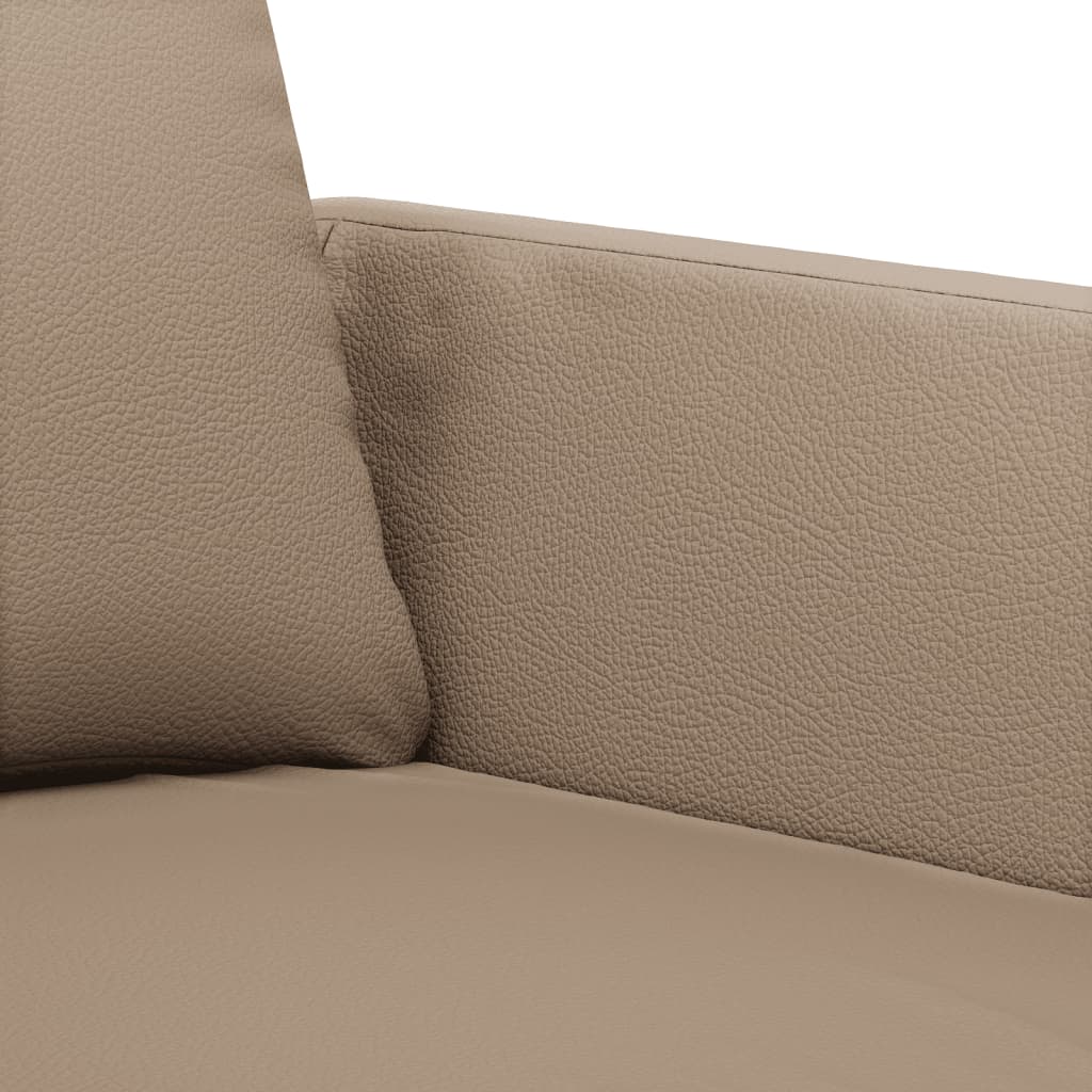 4-dijelni set sofa s jastucima boja cappuccina od umjetne kože
