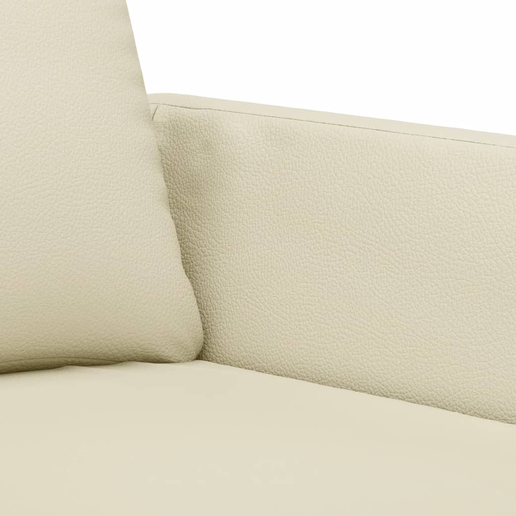 2-dijelni set sofa s jastucima krem od umjetne kože