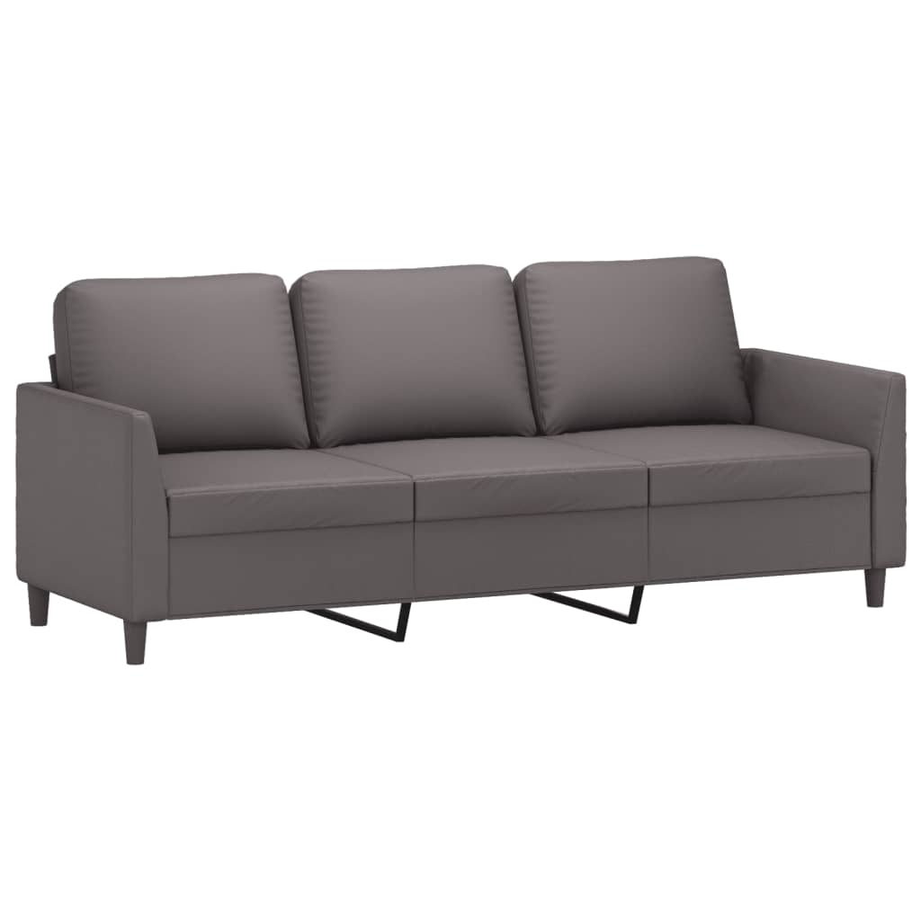2-dijelni set sofa s jastucima sivi od umjetne kože