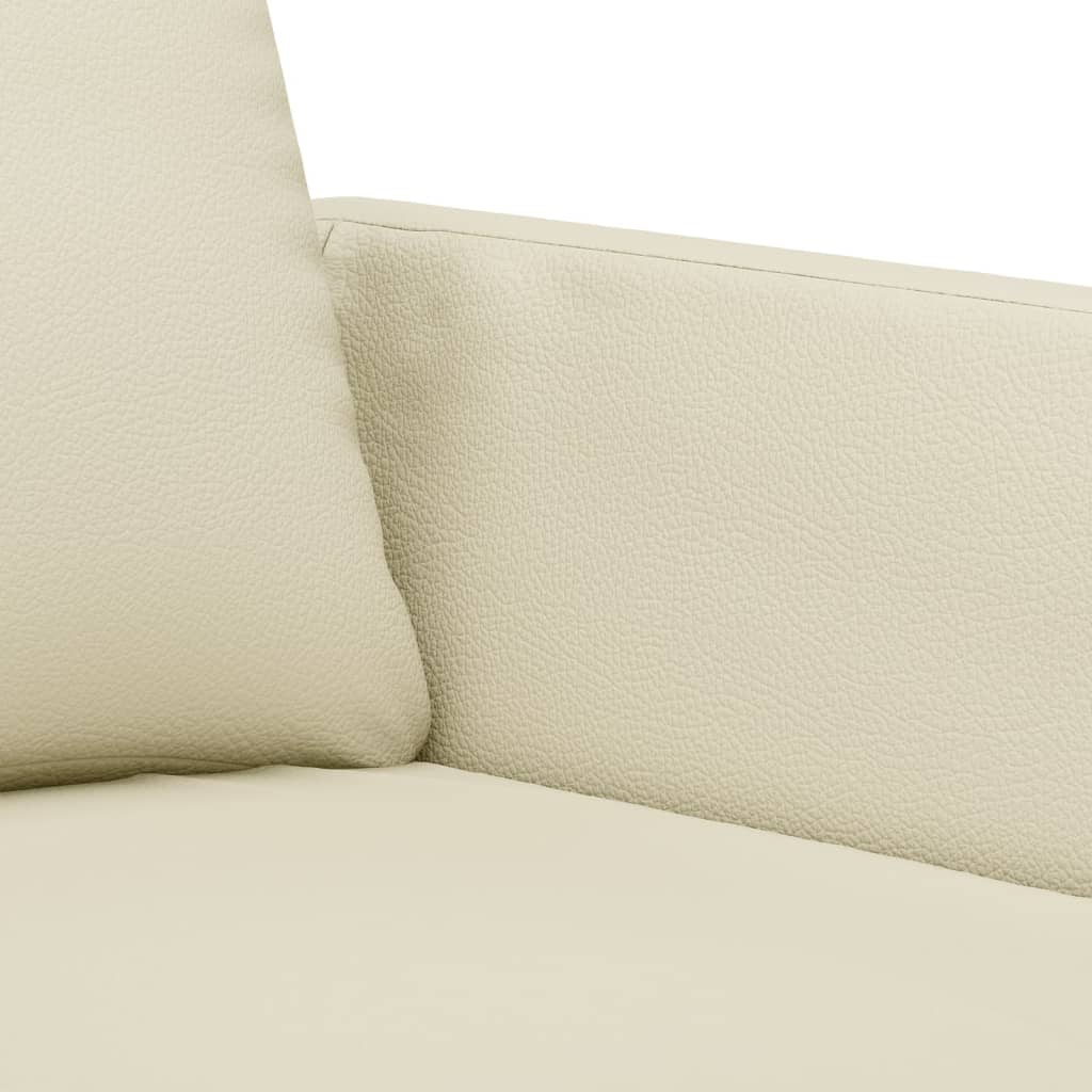 3-dijelni set sofa s jastucima krem od umjetne kože