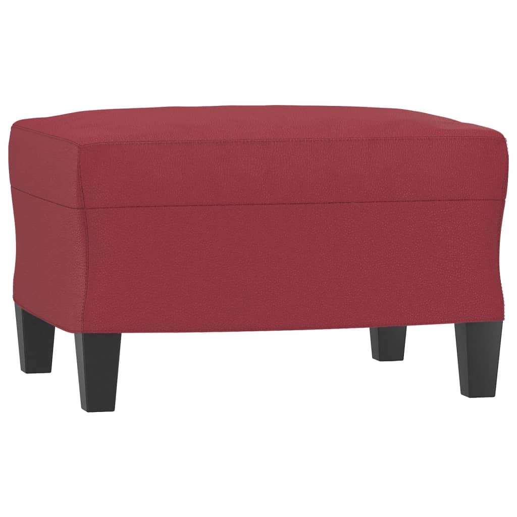 3-dijelni set sofa s jastucima boja vina od umjetne kože