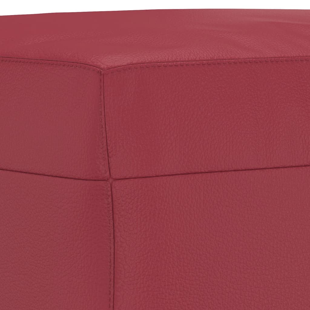 3-dijelni set sofa s jastucima boja vina od umjetne kože