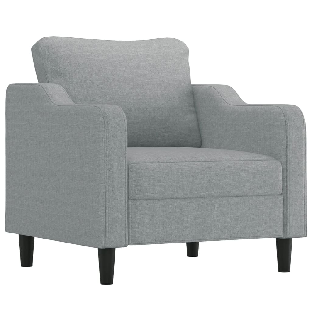 3-dijelni set sofa s jastucima svjetlosivi od tkanine