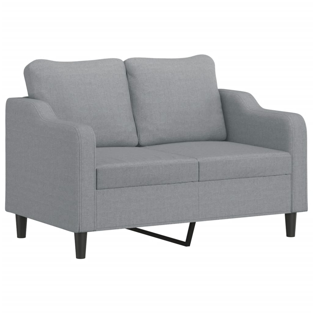 3-dijelni set sofa s jastucima svjetlosivi od tkanine