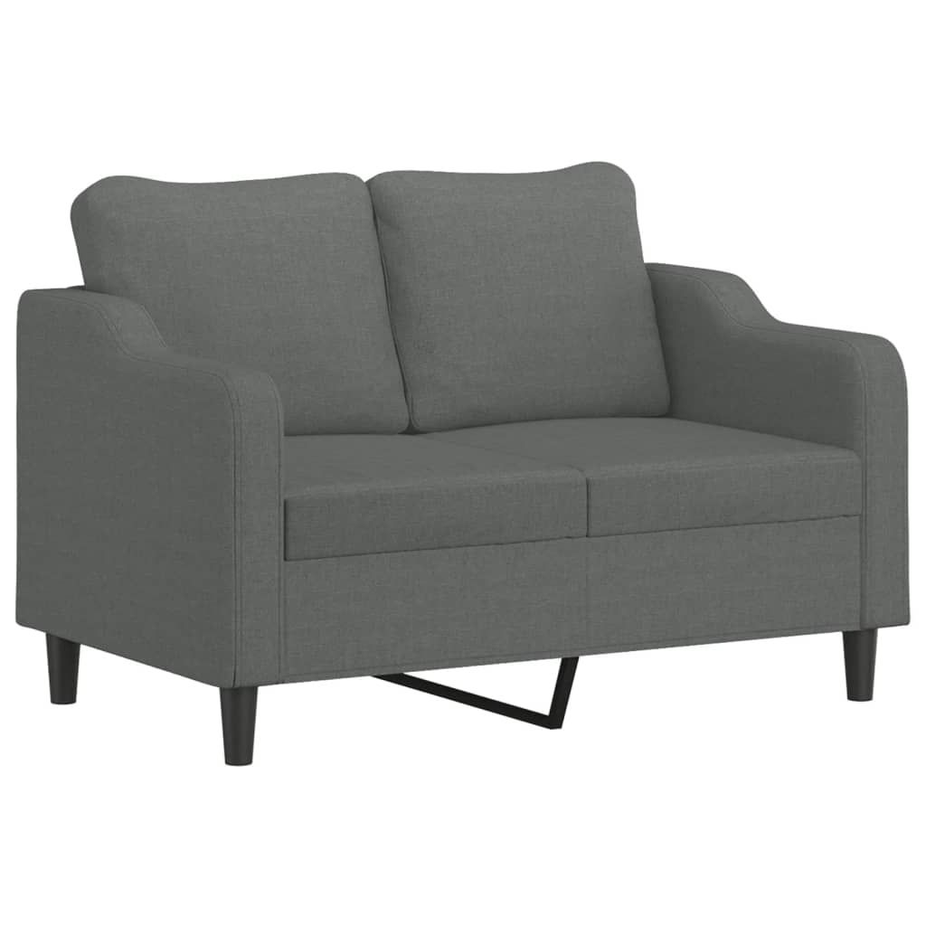 3-dijelni set sofa s jastucima tamnosivi od tkanine