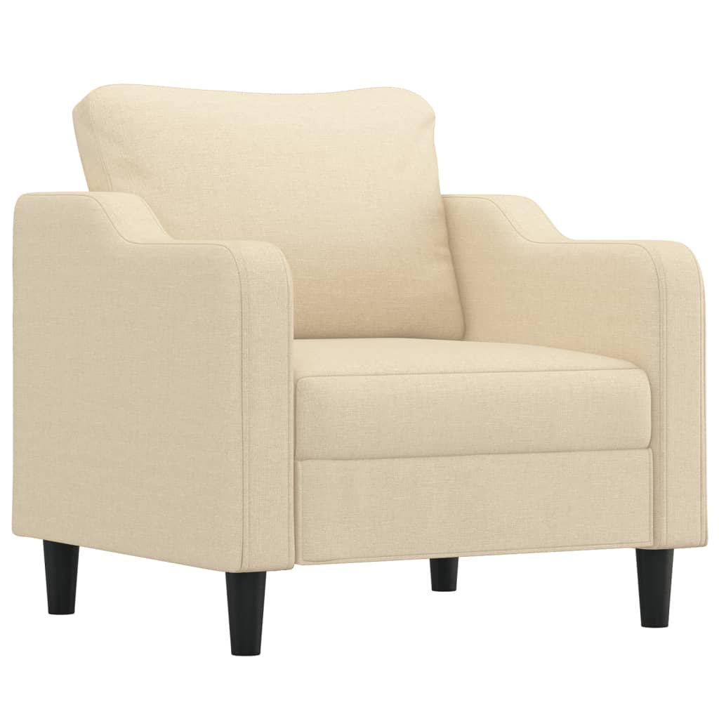 3-dijelni set sofa s jastucima krem od tkanine