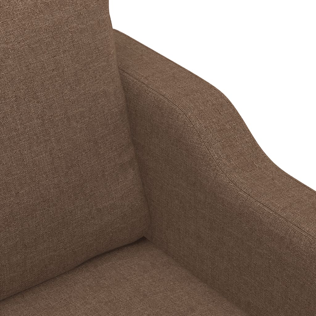 3-dijelni set sofa s jastucima smeđi od tkanine