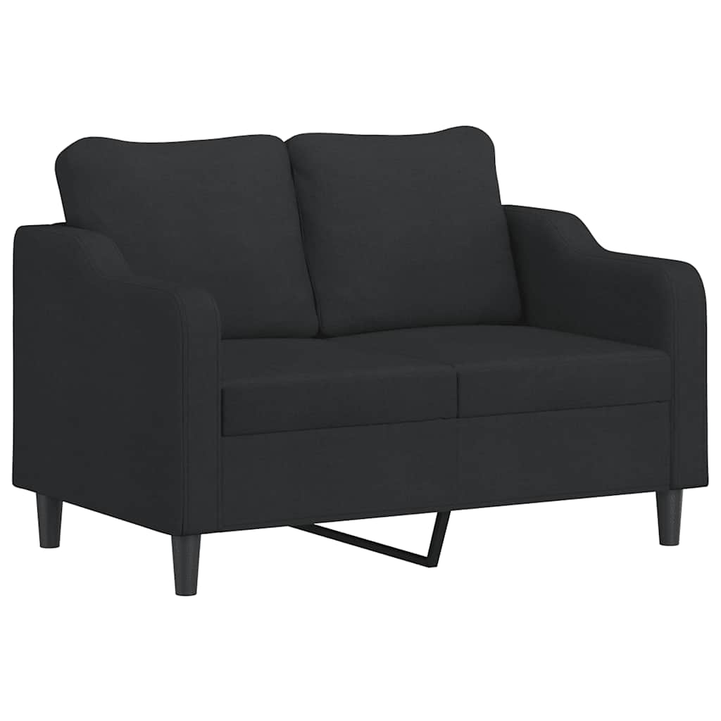 4-dijelni set sofa s jastucima crni od tkanine