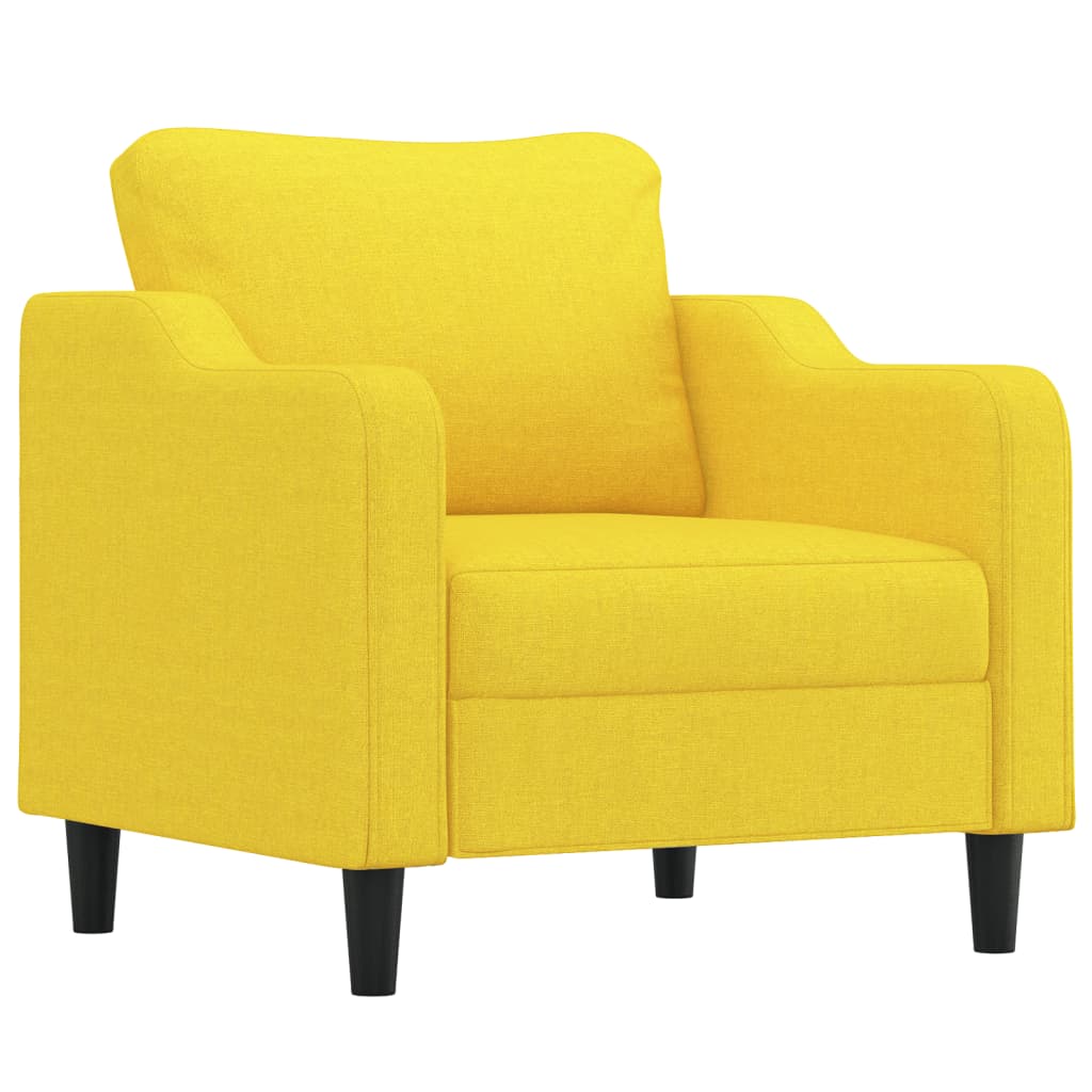 4-dijelni set sofa s jastucima svjetložuti od tkanine
