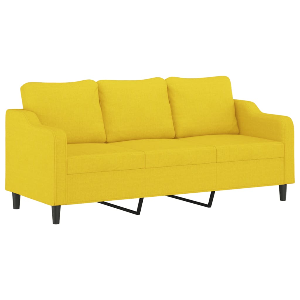 4-dijelni set sofa s jastucima svjetložuti od tkanine