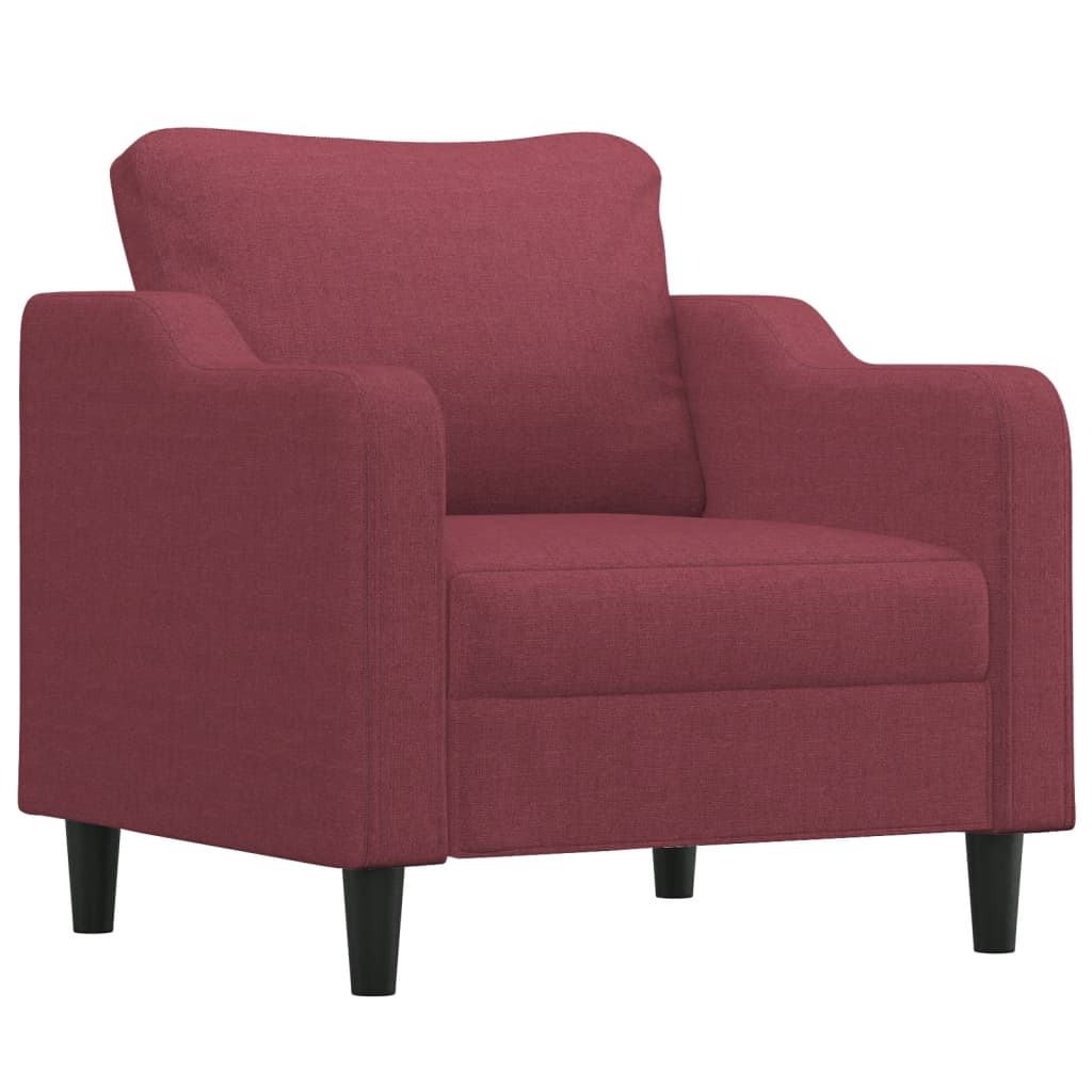 4-dijelni set sofa s jastucima crvena boja vina od tkanine