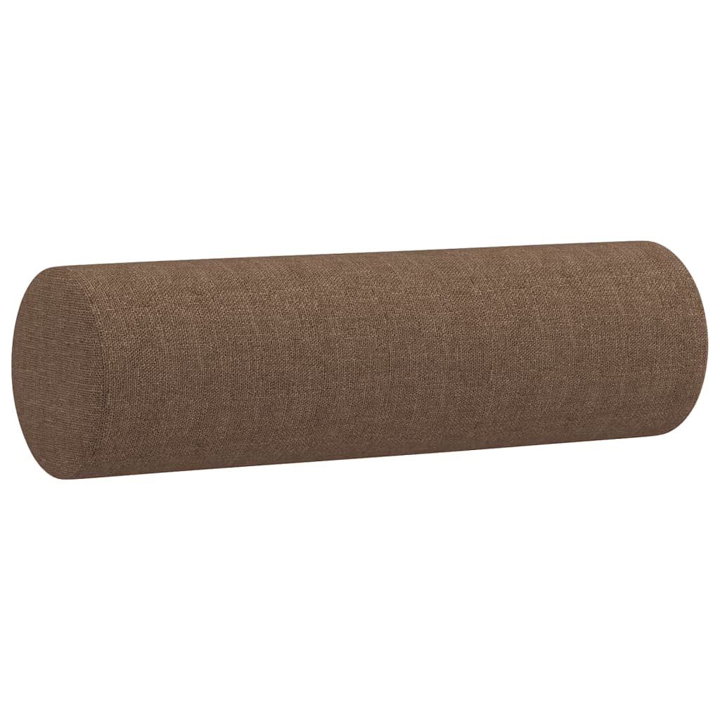 3-dijelni set sofa s jastucima smeđi od tkanine