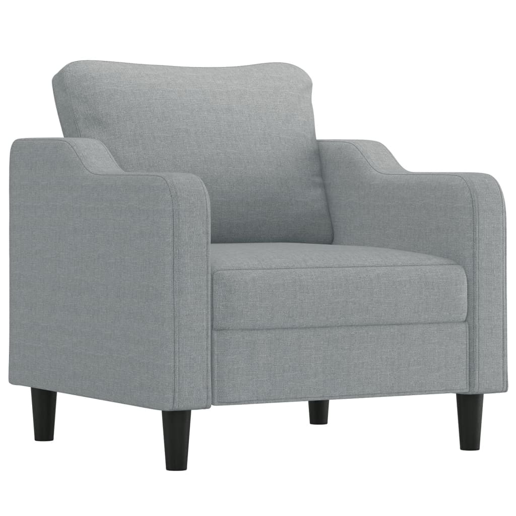 4-dijelni set sofa s jastucima svjetlosivi od tkanine