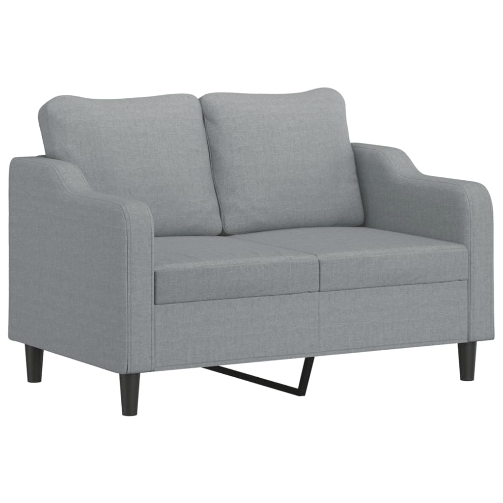 4-dijelni set sofa s jastucima svjetlosivi od tkanine