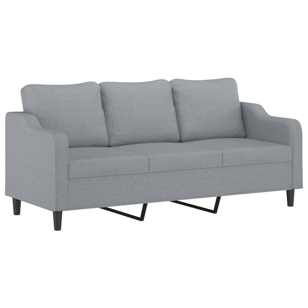 4-dijelni set sofa s jastucima svjetlosivi od tkanine