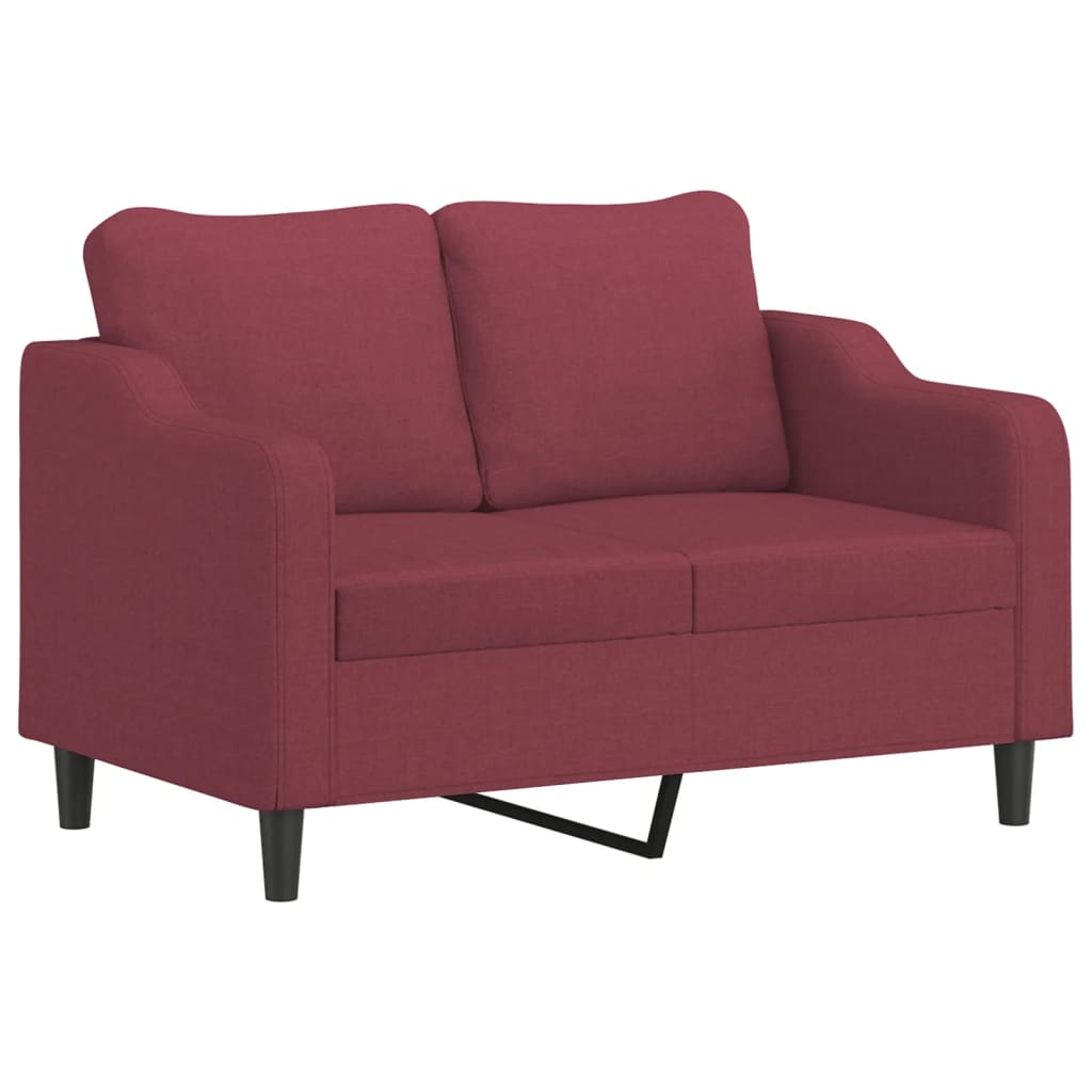 4-dijelni set sofa s jastucima crvena boja vina od tkanine