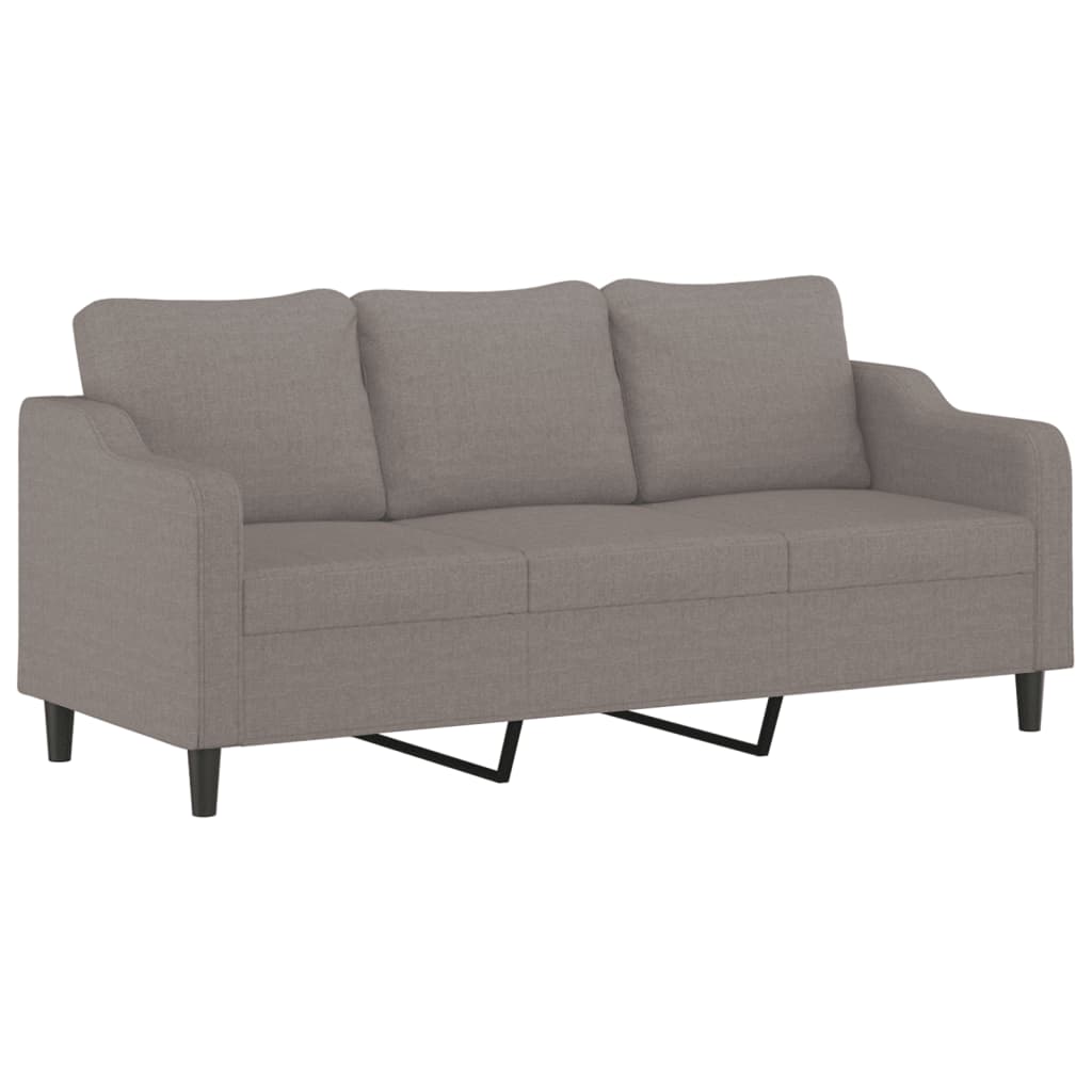 4-dijelni set sofa s jastucima smeđesivi od tkanine