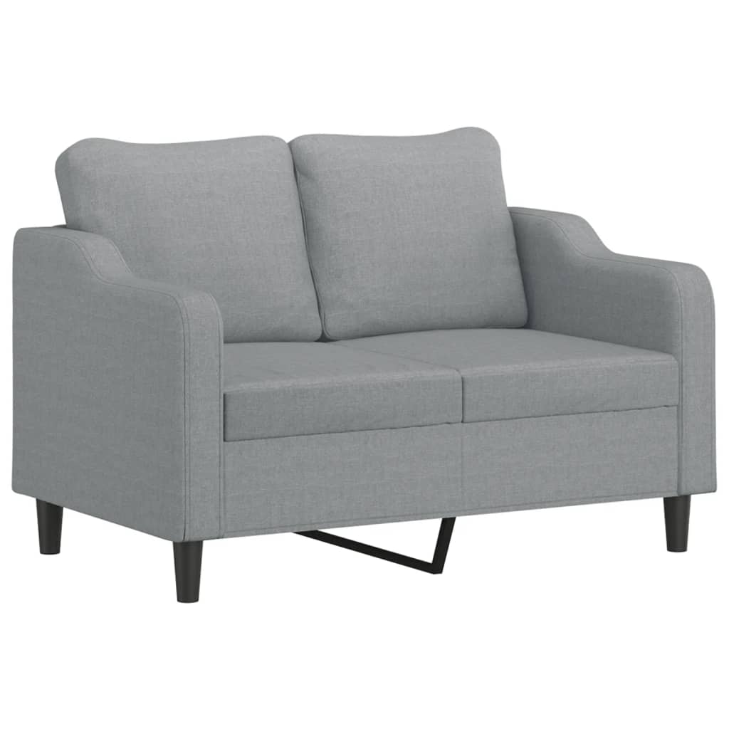 2-dijelni set sofa s jastucima svjetlosivi od tkanine