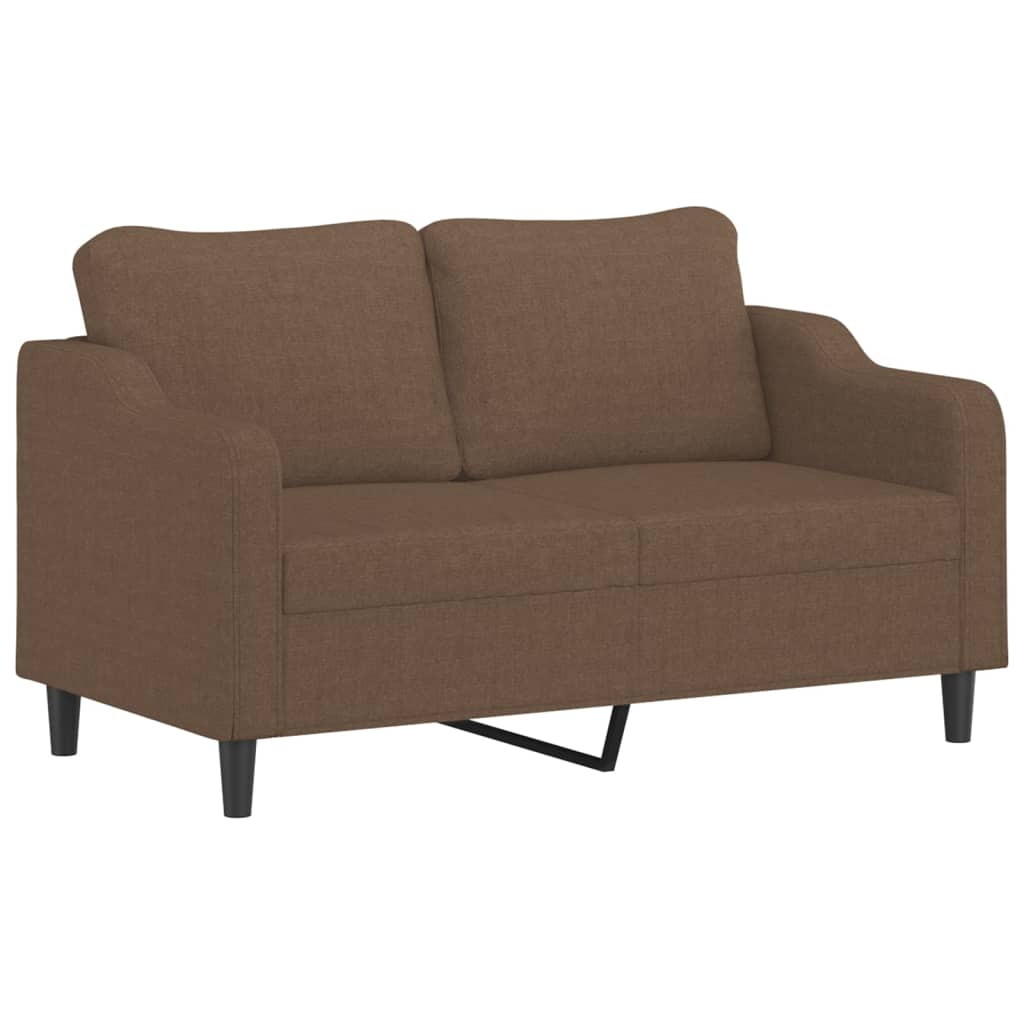 2-dijelni set sofa s jastucima smeđi od tkanine