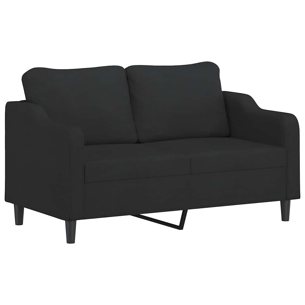 2-dijelni set sofa s jastucima crni od tkanine