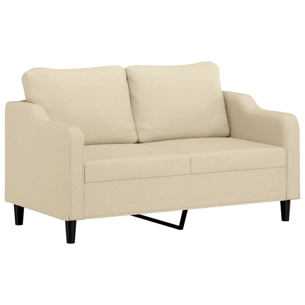 3-dijelni set sofa s jastucima krem od tkanine