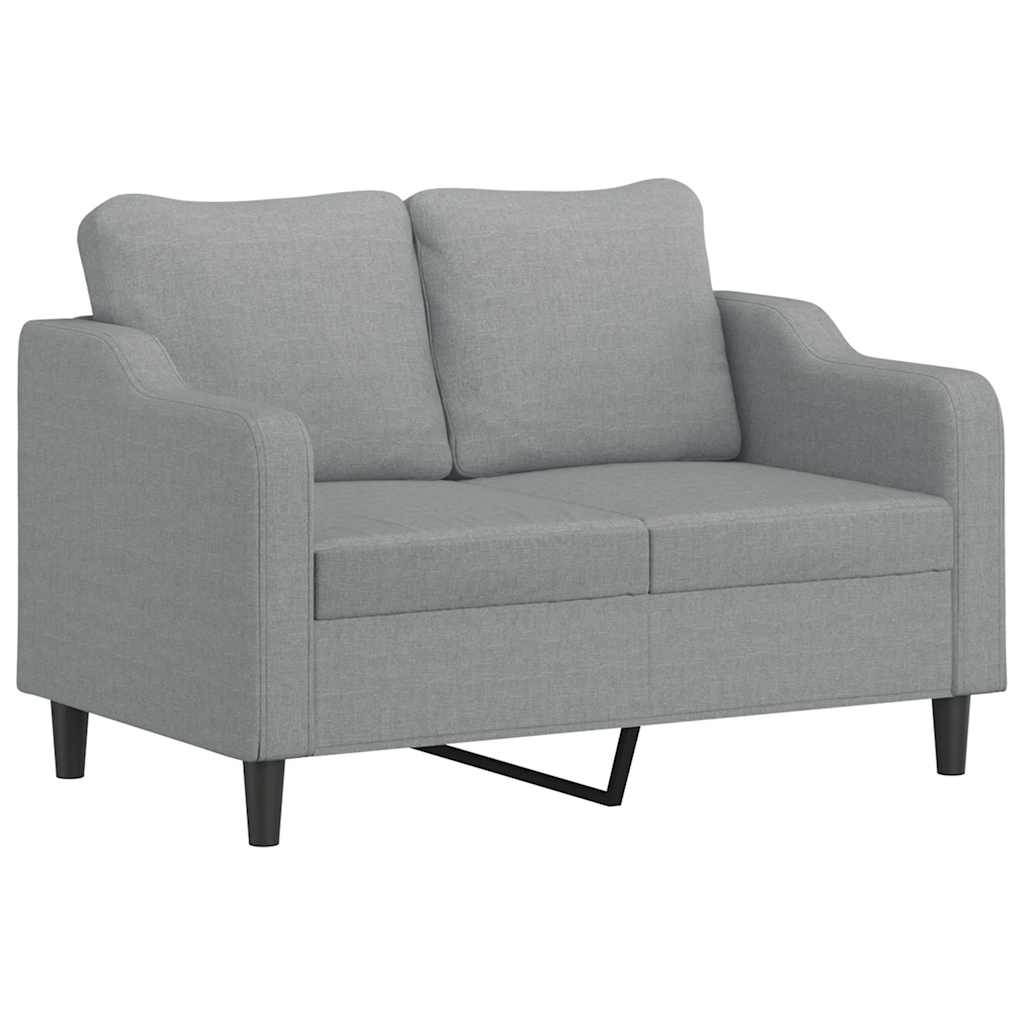 3-dijelni set sofa s jastucima svjetlosivi od tkanine