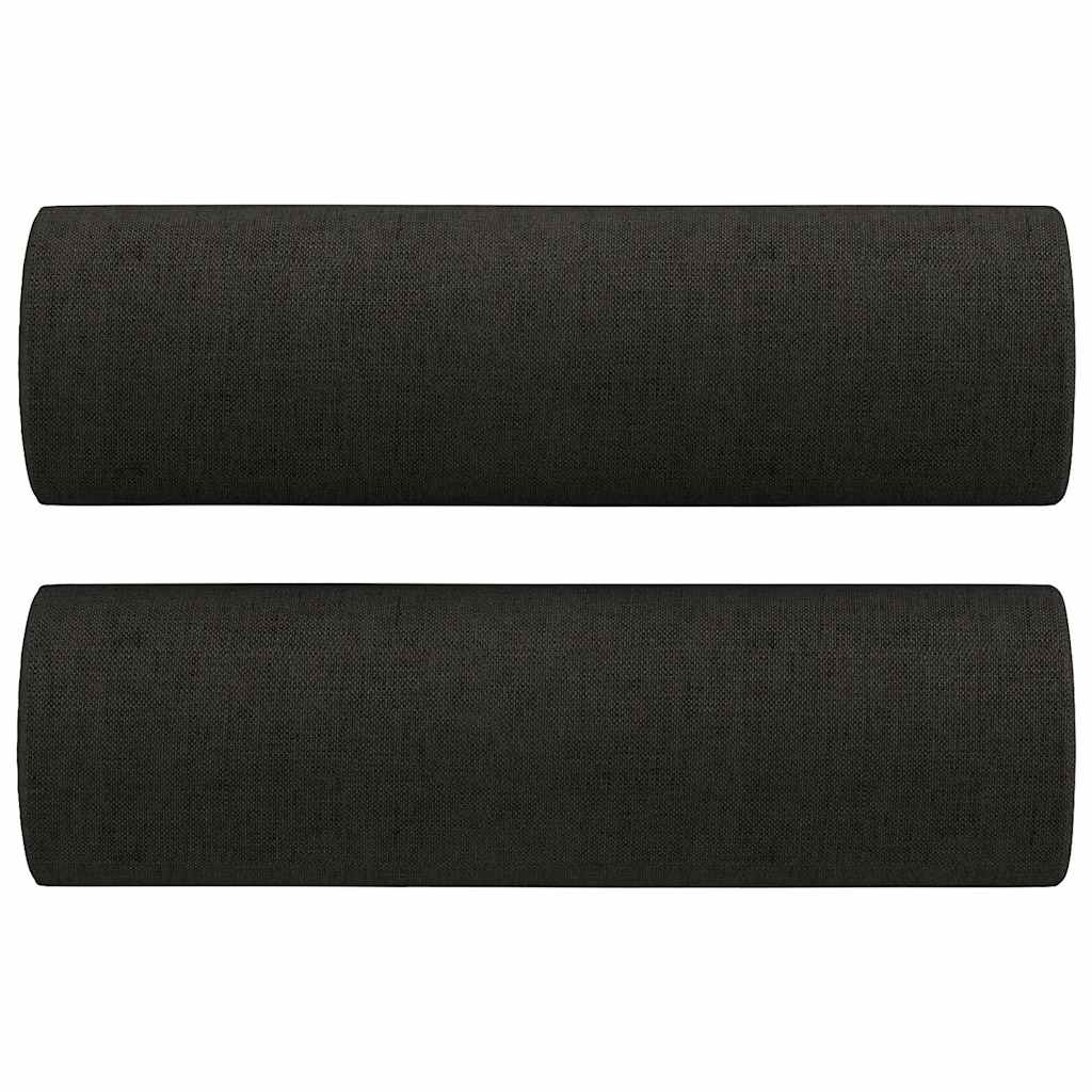 3-dijelni set sofa s jastucima crni od mikrovlakana