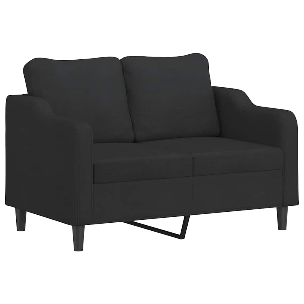 2-dijelni set sofa s jastucima crni od tkanine