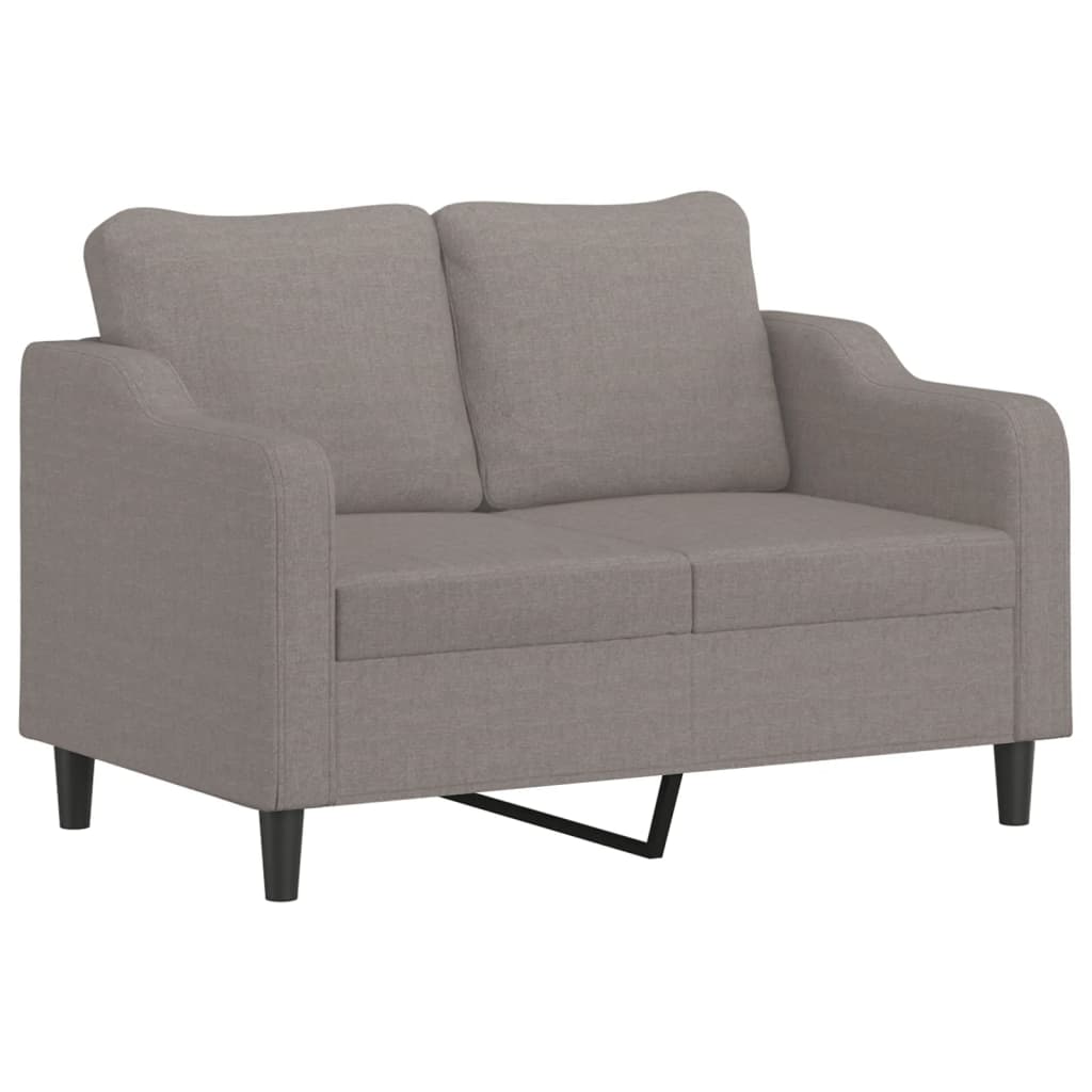 2-dijelni set sofa s jastucima smeđesivi od tkanine