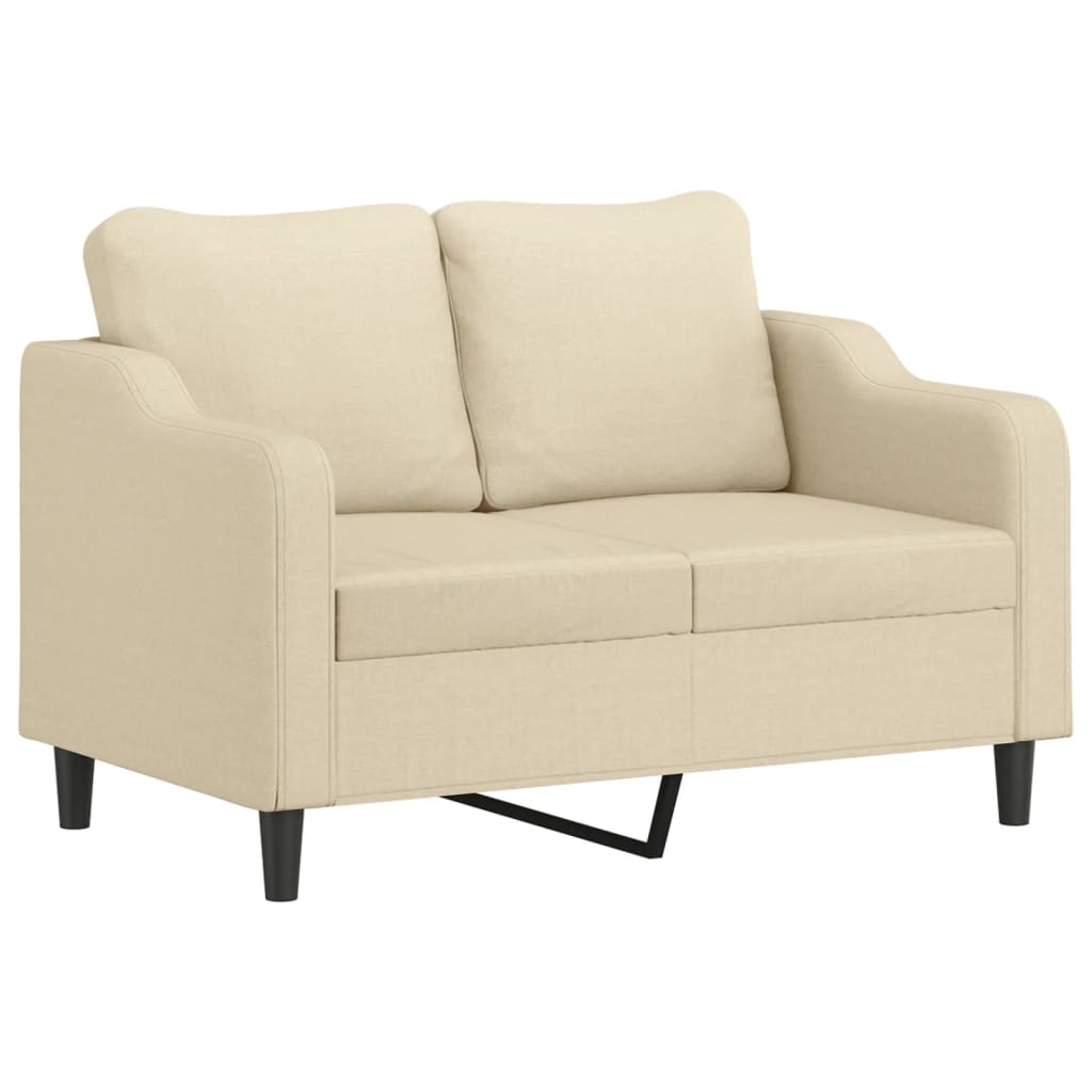 3-dijelni set sofa s jastucima krem od tkanine